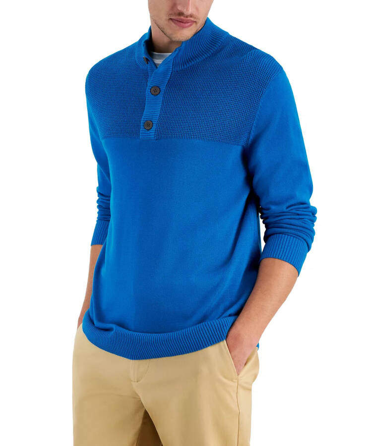 Men's Button Mock Neck Sweater, Created for Modazone Nearing Dusk - 1