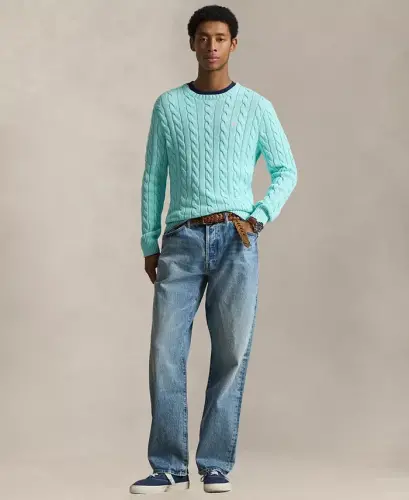 Men's Cable-Knit Cotton Sweater - New Aqua - POLO RALPH LAUREN (1)