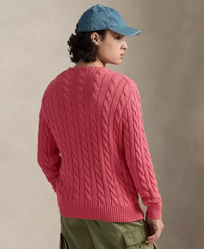 Men's Cable-Knit Cotton Sweater - Pale Red - POLO RALPH LAUREN (1)