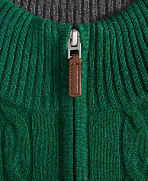 Men's Cable Knit Quarter-Zip Cotton Sweater, Created for Modazone - 4