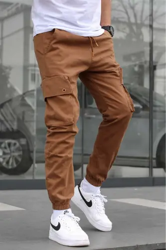 Men's Camel Cargo Pocket Pants 5647-Camel 