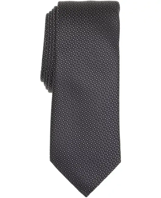Men's Camron Mini-Geo Tie, Created for Modazone - Black - ALFANI
