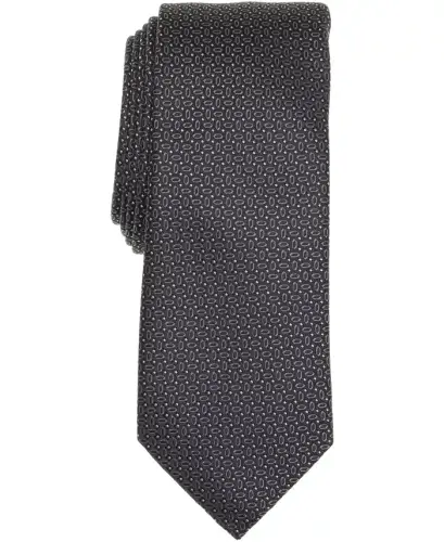 Men's Camron Mini-Geo Tie, Created for Modazone - Black - 1