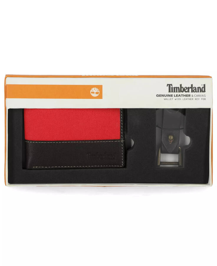 Men's Canvas Leather Wallet with Bottle Opener Orange - 4