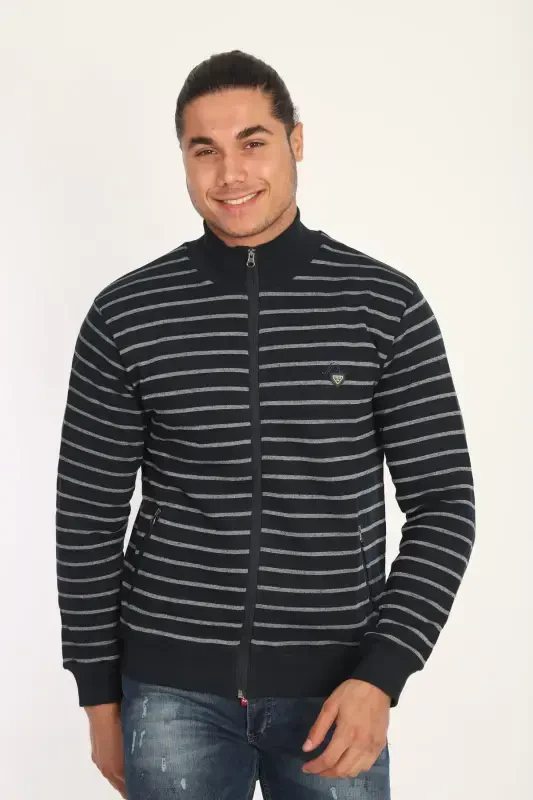 Men's Cardigan-BLACK - 1