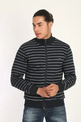 Men's Cardigan-BLACK - FİBAK (1)