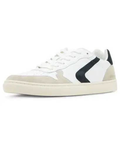 Men's Cardinal Sneakers - White/Navy Leather - 5