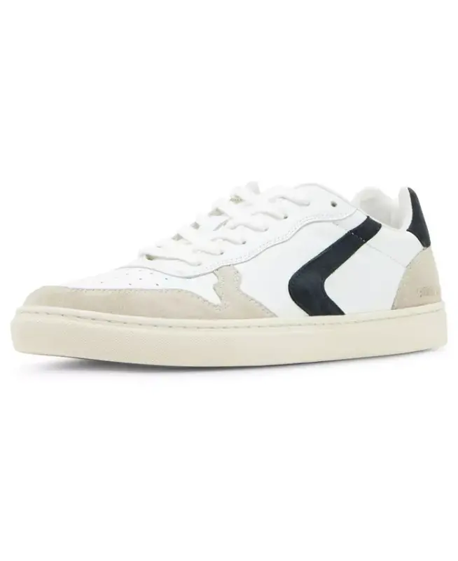 Men's Cardinal Sneakers - White/Navy Leather - 5