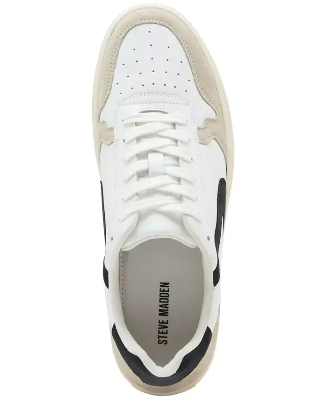 Men's Cardinal Sneakers - White/Navy Leather - 6