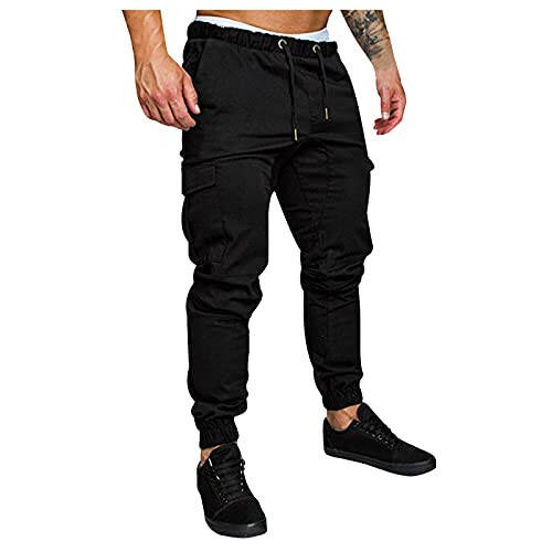 Men's Cargo Pants Casual Lightweight Drawstring Elastic Waist Relaxed Fit Beach Sports Pockets Jogger Pants Trouser - 1