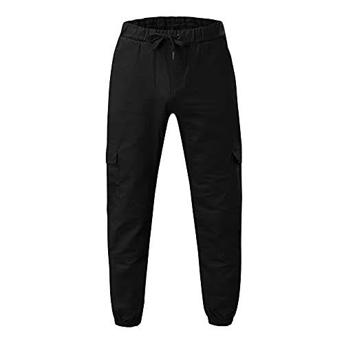 Men's Cargo Pants Casual Lightweight Drawstring Elastic Waist Relaxed Fit Beach Sports Pockets Jogger Pants Trouser - 3