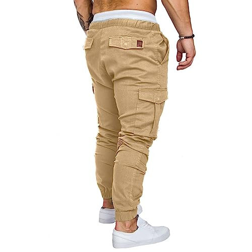 Men's Casual Pants Drawstring Cargo Joggers with Pockets Outdoor Stretch Sports Active Gym Training Pants for Hiking - 6