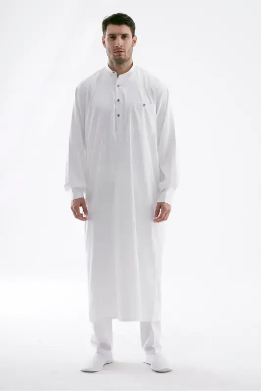 Men's Cellabiye Thobe Hajj and Umrah-White - BERATNUR