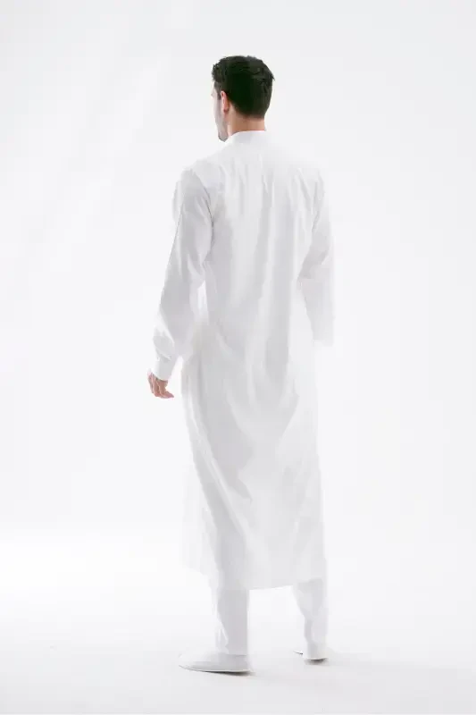 Men's Cellabiye Thobe Hajj and Umrah-White - 3