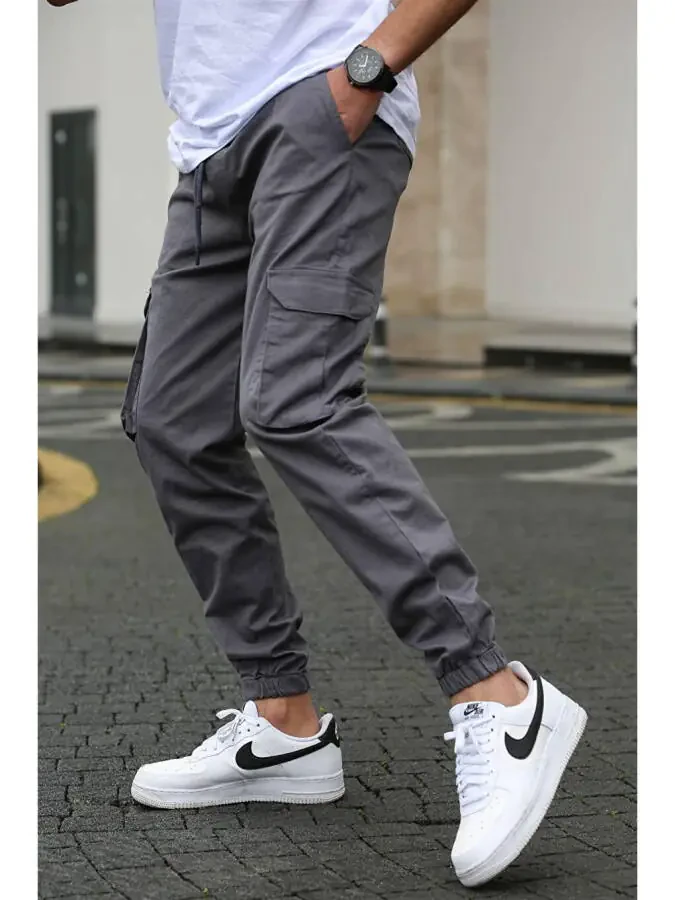 Men's Charcoal Cargo Pocket Pants 5447 - 2