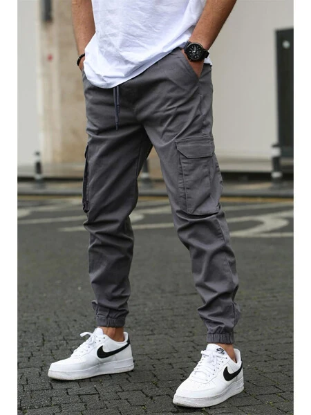 Men's Charcoal Cargo Pocket Pants 5447 - 3