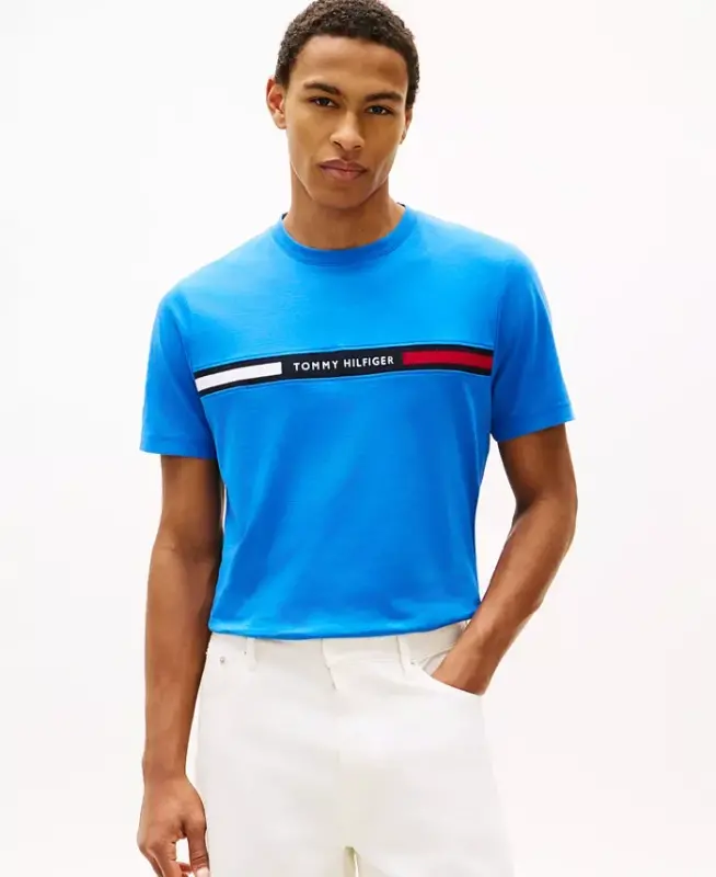 Men's Chest Insert Logo Short-Sleeve T-Shirt - Blue Orbit - TOMMY HILFIGER