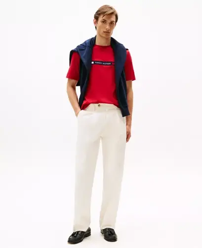 Men's Chest Insert Logo T-Shirt - Medium Red - TOMMY HILFIGER (1)