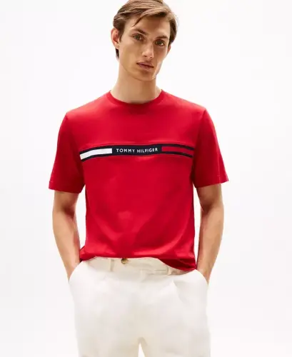 Men's Chest Insert Logo T-Shirt - Medium Red - 1