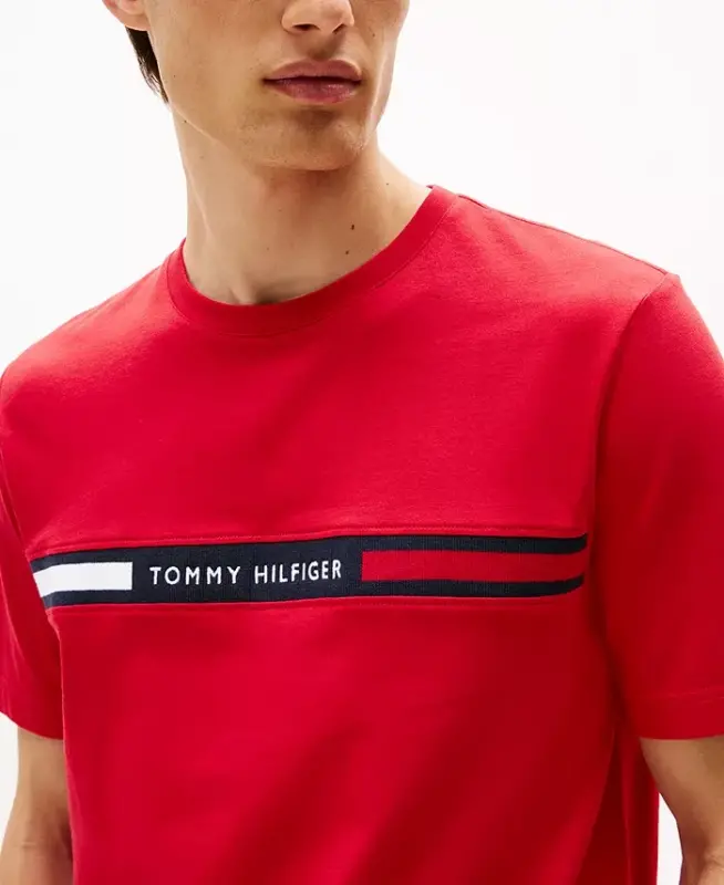 Men's Chest Insert Logo T-Shirt - Medium Red - 3