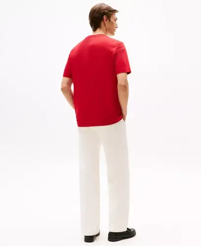Men's Chest Insert Logo T-Shirt - Medium Red - 4