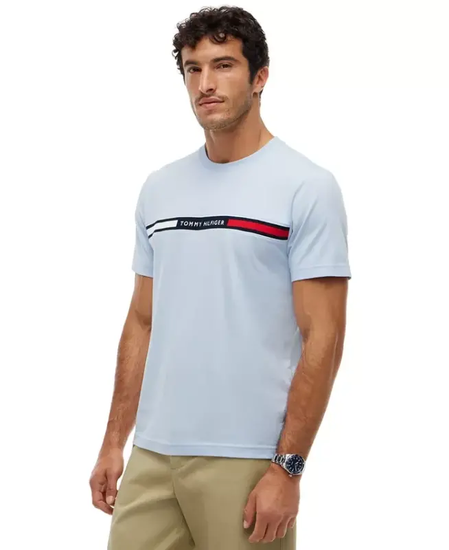 Men's Chest Insert Logo T-Shirt - Sky Blue - 1