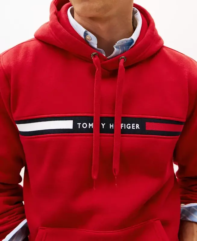 Men's Chest Logo Hoodie - Medium Red - 3