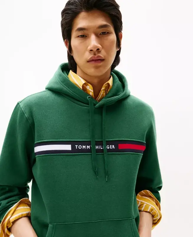 Men's Chest Logo Hoodie - Ornamental Green - 3