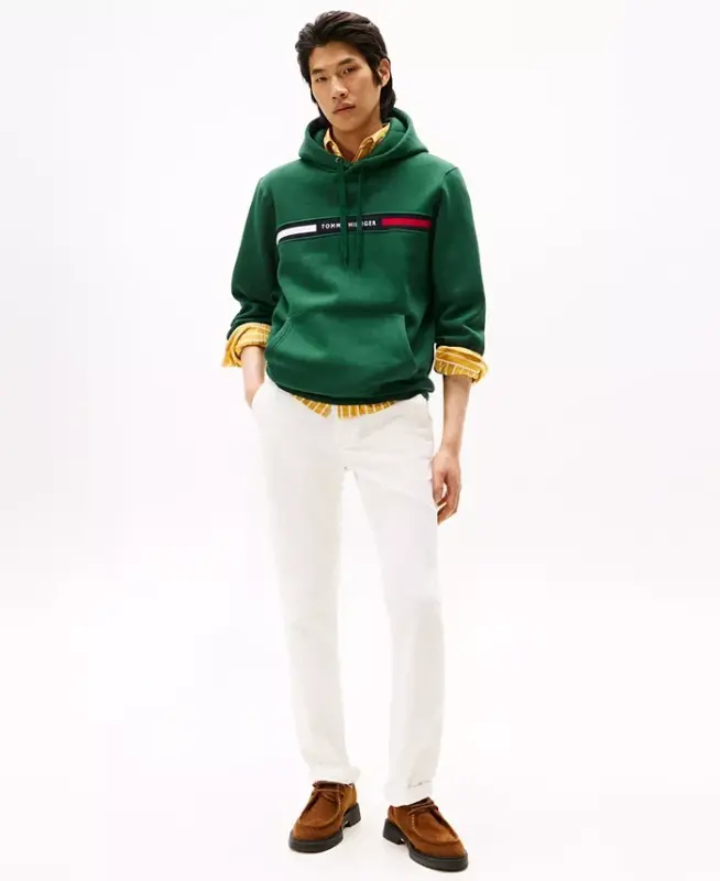 Men's Chest Logo Hoodie - Ornamental Green - 4