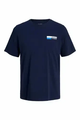 Men's Chest Print T-Shirt - Corplogo-Navy Blazer - 4