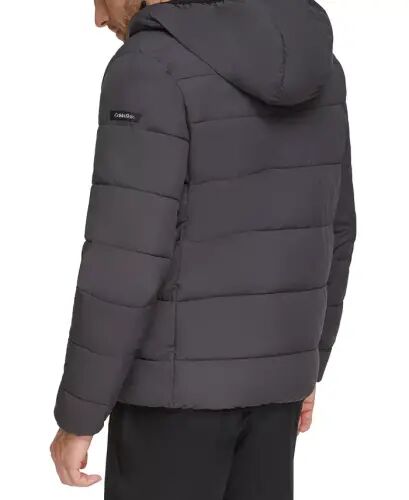 Men's Chevron Stretch Jacket With Sherpa Lined Hood - Iron - CALVIN KLEIN (1)