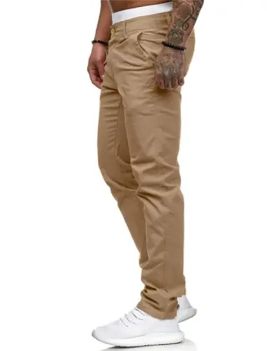 Mens Chinos Slim Fit Stretch Flat-Front Skinny Dress Pants - 4