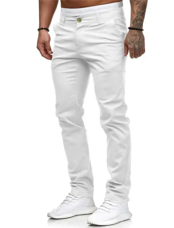 Mens Chinos Slim Fit Stretch Flat-Front Skinny Dress Pants - 4
