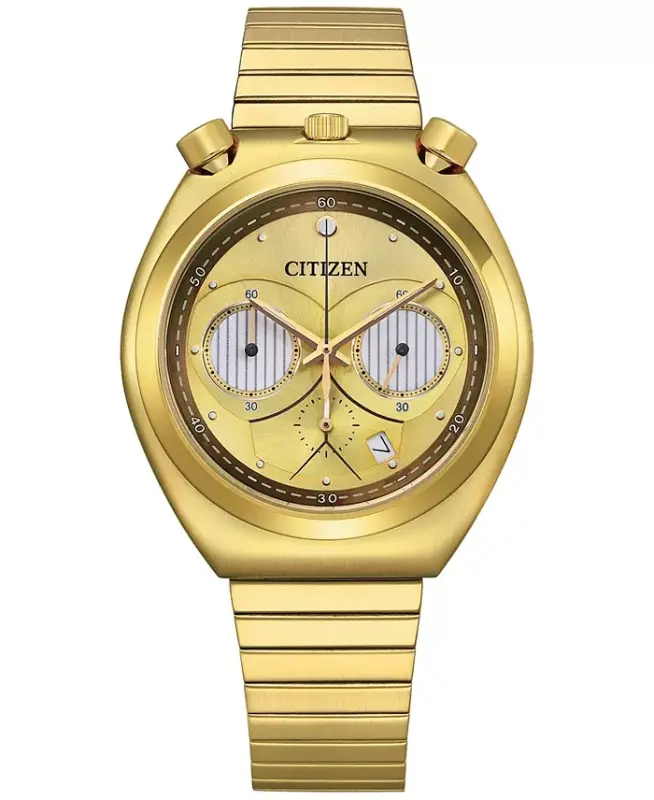 Men's Chronograph Star Wars C-3PO Gold-Tone Stainless Steel Bracelet Watch 38mm-Gold-tone - 1