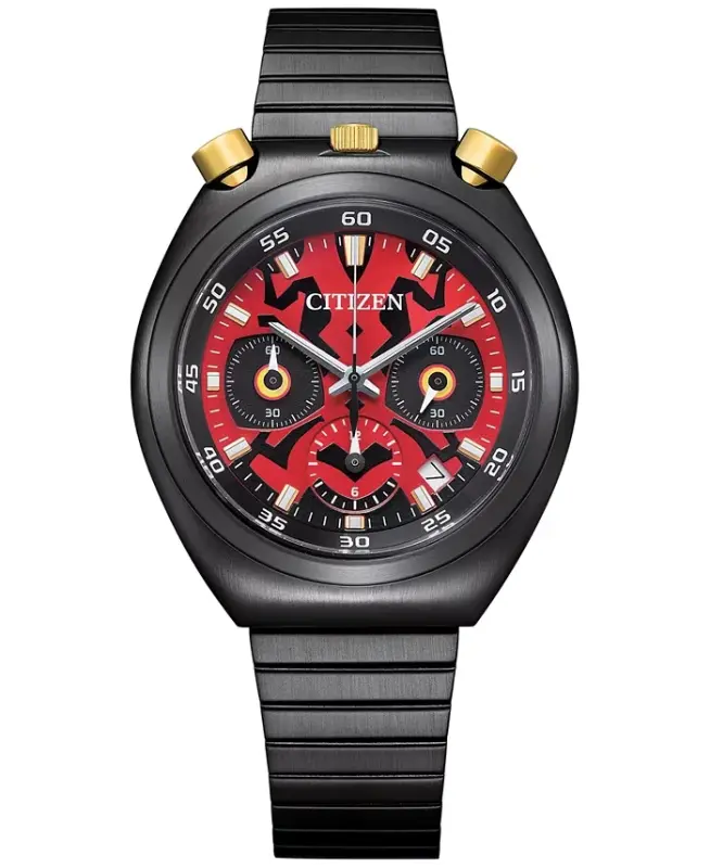 Men's Chronograph Star Wars Darth Maul Black-Tone Stainless Steel Bracelet Watch 38mm-Black - 1