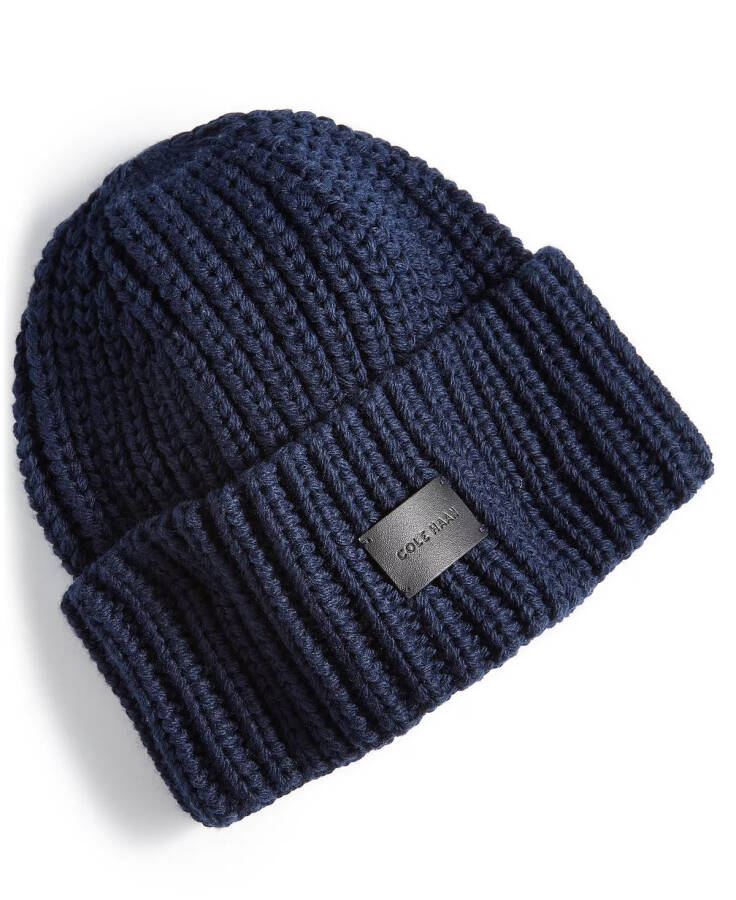 Men's Chunky Cardigan Stitch Hat Navy - 1