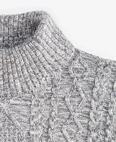 Men's Chunky Turtleneck Sweater, Created for Modazone - Dark Grey - 3