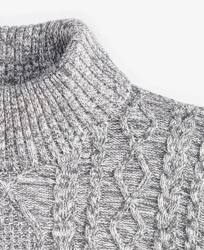 Men's Chunky Turtleneck Sweater, Created for Modazone - Dark Grey - 3