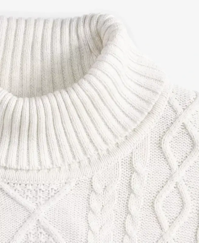 Men's Chunky Turtleneck Sweater, Created for Modazone - Light Gray - 3