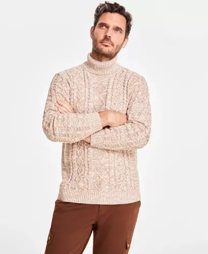 Men's Chunky Turtleneck Sweater, Created for Modazone - Moca - 1