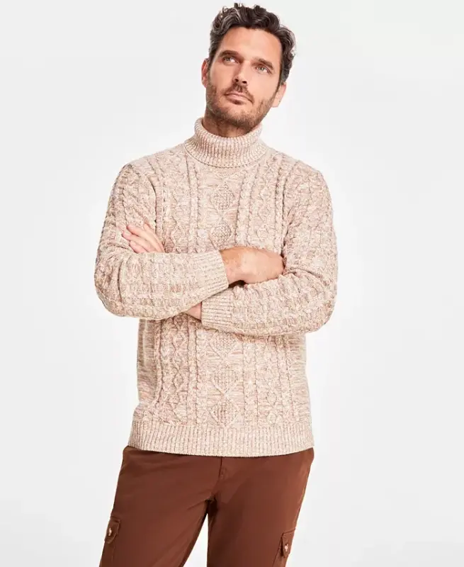 Men's Chunky Turtleneck Sweater, Created for Modazone - Moca - 1
