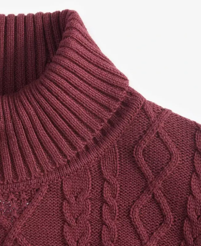 Men's Chunky Turtleneck Sweater, Created for Modazone - Red Plum - 3