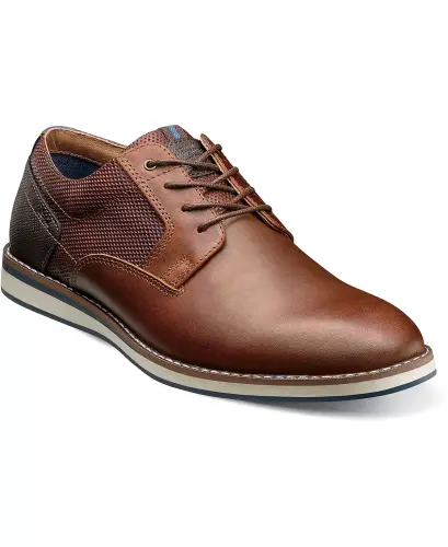 Men's Circuit Plain Toe Lace-Up Oxford-Brandy - 1