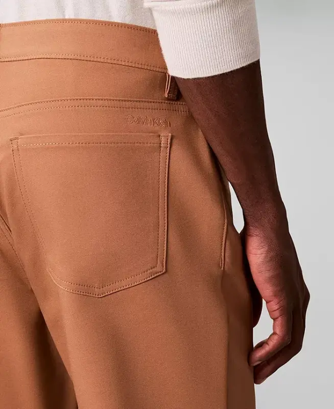 Men's Ck Move 365 Slim-Fit Performance Stretch Pants - Light Caramel Brown - 4