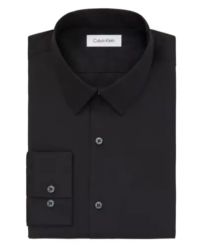 Men's CK X Extra-Slim Stretch Dress Shirt-Black - 3