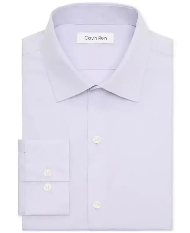 Men's CK X Extra-Slim Stretch Dress Shirt - Lavender Mist - 4