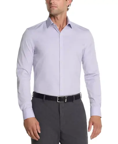 Men's CK X Extra-Slim Stretch Dress Shirt - Lavender Mist - 3