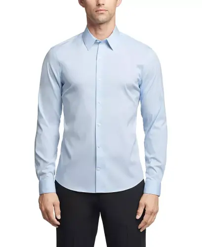 Men's CK X Extra-Slim Stretch Dress Shirt-Light Blue - 1