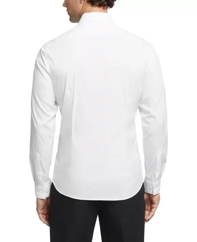 Men's CK X Extra-Slim Stretch Dress Shirt-White - 2