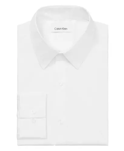 Men's CK X Extra-Slim Stretch Dress Shirt-White - 3